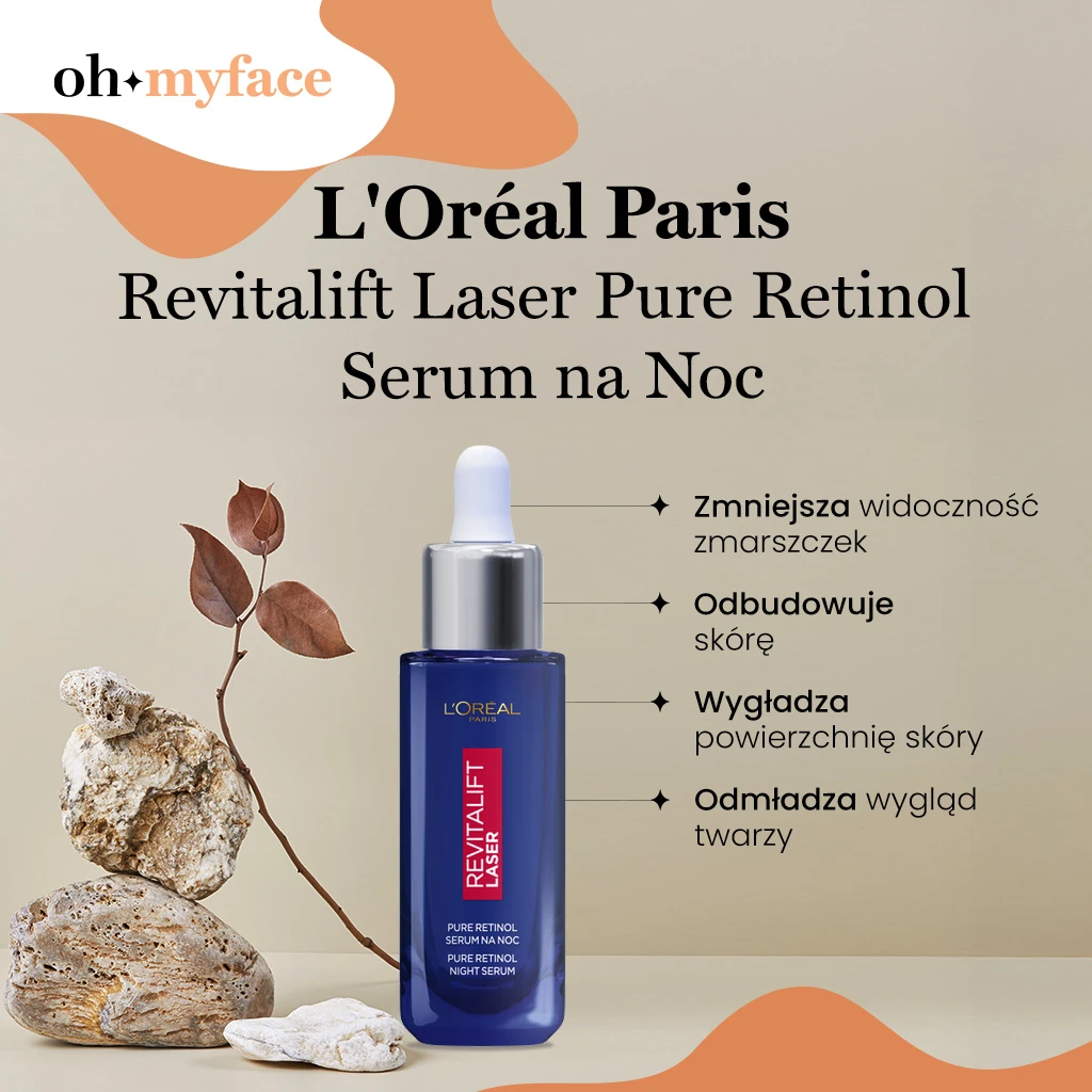 L'Oréal Paris Revitalift Laser Pure Retinol Serum na Noc infografika