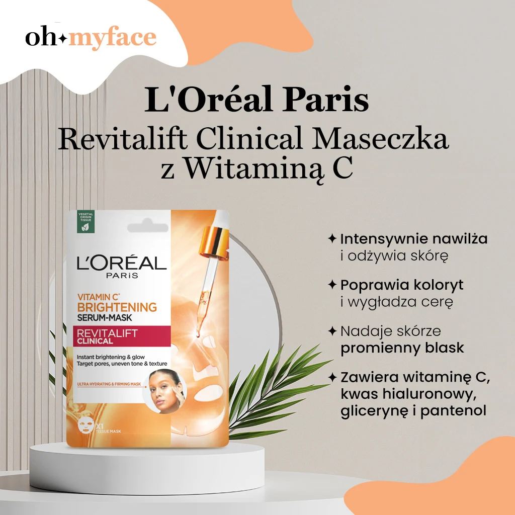L'Oréal Paris Revitalift Clinical Maseczka z Witaminą C infografika