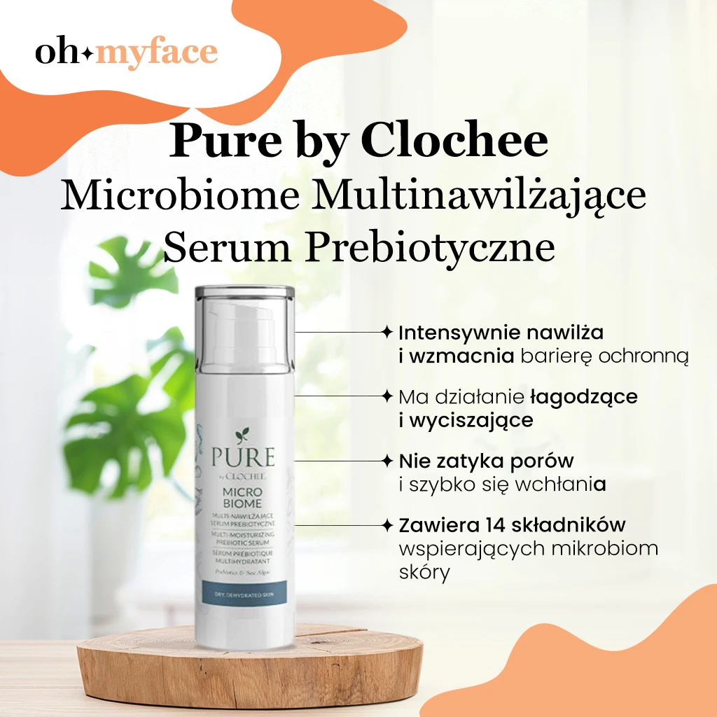 Pure by Clochee Microbiome Multinawilżające Serum Prebiotyczne infografika