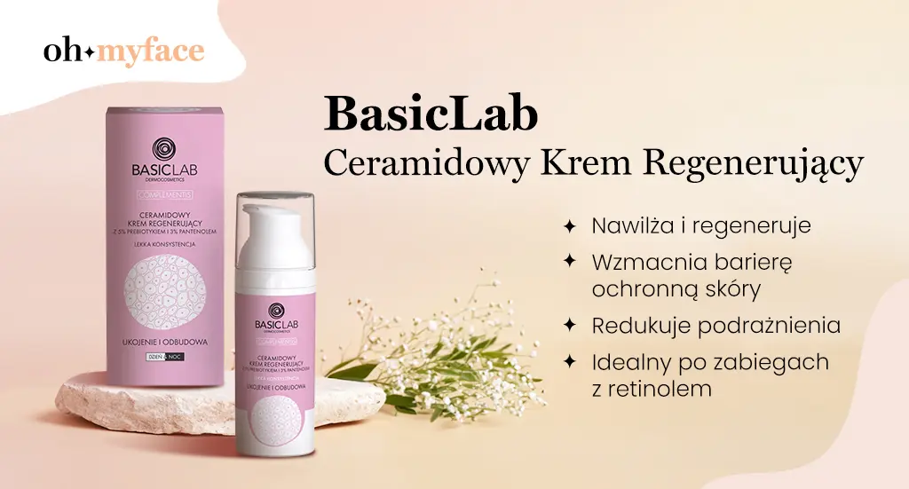 Infografika - BasicLab Ceramidowy Krem Regenerujący