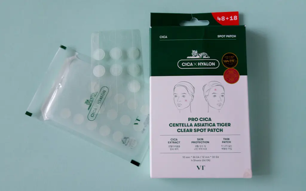 CICA Clear Spot Patch – Kojące Plasterki na Wypryski na zielonym tle