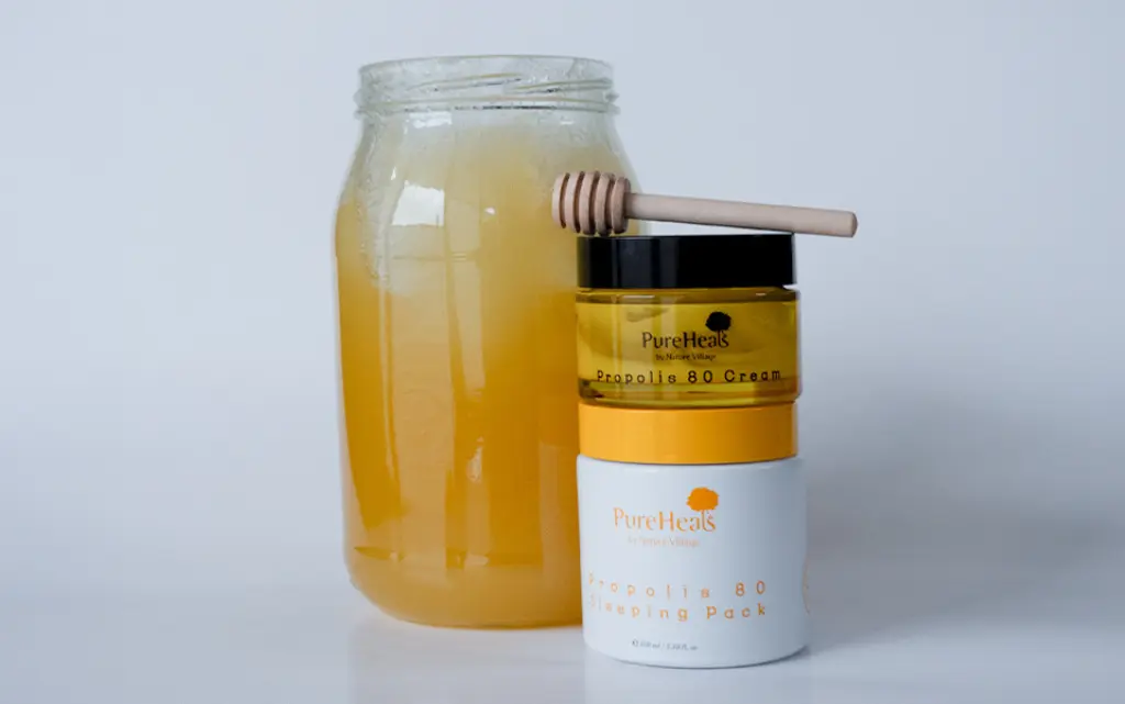 Krem i maska na noc Pureheals Propolis 80 ze słoikime miodu - zdjęcie.