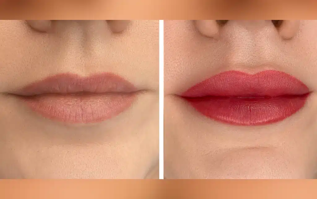 Makijaż permanentny ust - efekt przed i po zabiegu