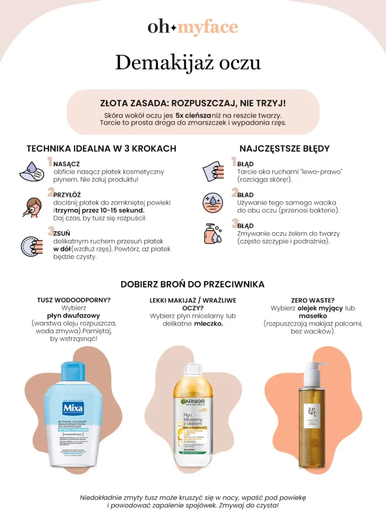 Infografika Oh My Face o demakijażu oczu