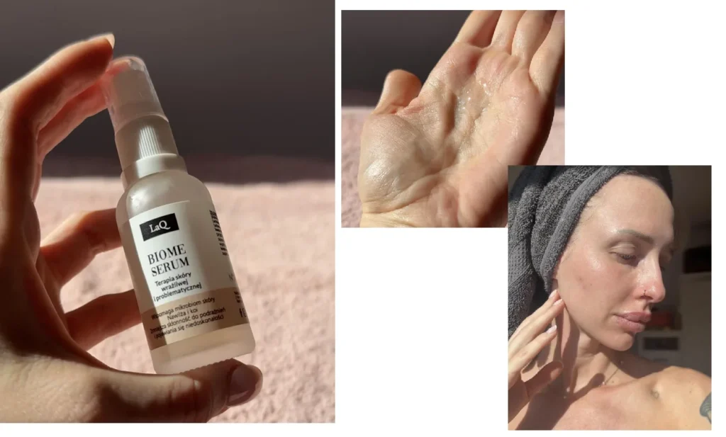Nadia testująca serum LaQ Biome
