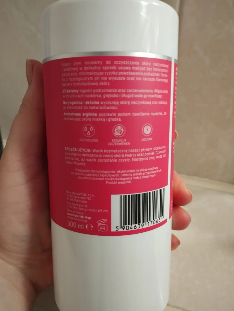 BasicLab Dermocosmetics Kojący płyn micelarny do skóry naczynkowej I wrażliwej instrukcja użycia