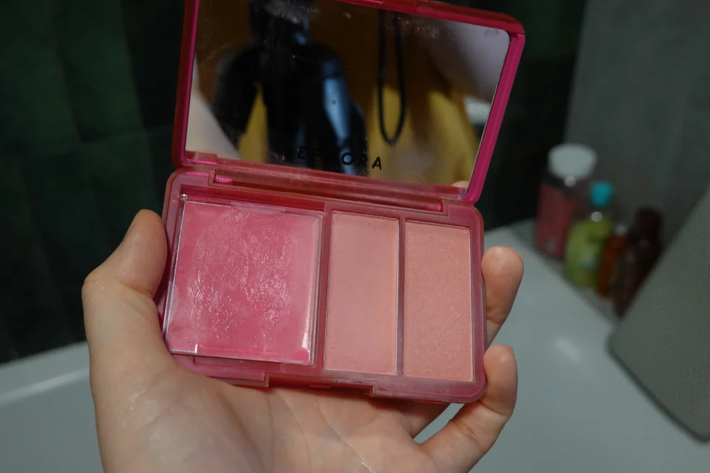 Paleta trzech róży do policzków  Sephora Collection otworzone opakowanie 