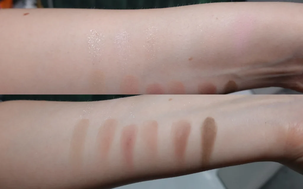 Colorgram Pin Point Eyeshadow Palette (02 Pink+Mauve) - test na skórze